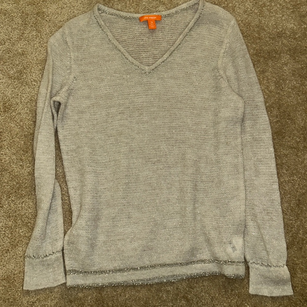SOFT metallic knit pullover sweater